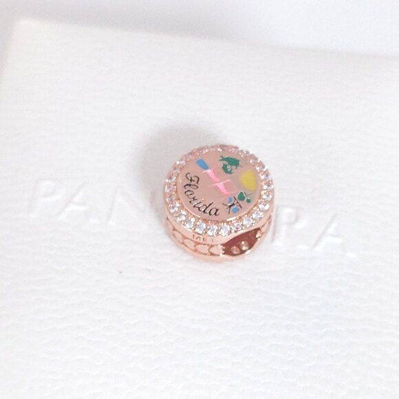 Pandora Beach Flamingo Florida Exclusive Bead Charm Rose Gold Plated with box - Picture 3 of 10